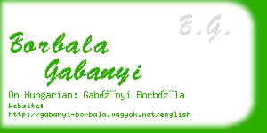 borbala gabanyi business card